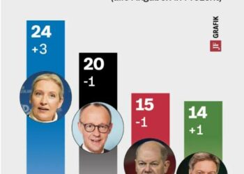 Alice Weidel überholt Merz in der Kanzlerfrage
