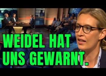 Die politisch gesteuerte Unterwanderung. – Weidel mit warnenden Worten an das Publikum.