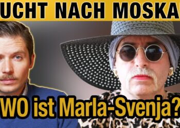 Bilder von zwei Personen, eine junge Frau und eine ältere Frau mit großem Sonnenhut und Sonnenbrille, im Zusammenhang mit Flucht nach Moskau und Marla-Svenja.