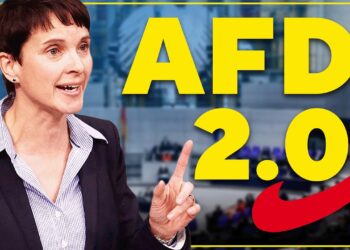 AFD 2.0 Diskussion über die Partei Alternative für Deutschland mit einer Frau, die auf einer Tagung spricht, symbolisiert politische Veränderungen und Entwicklungen in Deutschland.