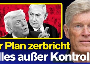 Springe weg von der vollen wut im gesicht von Donald Trump und Bernhard r. auf einem politischen plakat, mit dem titel "Ihr Plan zerbricht - Alles außer Kontrolle" | D-Talk.