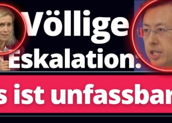 Völlige Eskalation, politische Diskussion, kontroverser Austausch, Debatte, D-Talk, Emotionen, Zuschauer, Meinungsverschiedenheiten, öffentliches Dialog, Großbild, Talkshow, Medien, Gesellschaft, Konflikt, Statement.