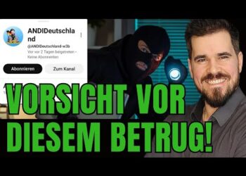 Blender mit maskierter Person und lachendem Mann, Cybersecurity-Tipps gegen Betrug, D-Talk Berlin, Sensibilisierung für Online-Betrugsmaschen, präventive Maßnahmen.