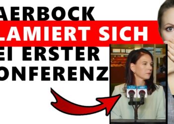 Schlagzeile mit Bezug auf Medienberichterstattung und politische Reaktionen bei einer Konferenz in Baerbock.