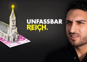 Luxushaus-Modell auf 50-Euro-Note, Symbol für unbegrenzbaren Reichtum, mit nachdenklichem Mann im Vordergrund, digitales Konzept für finanziellen Erfolg und Wohlstand.