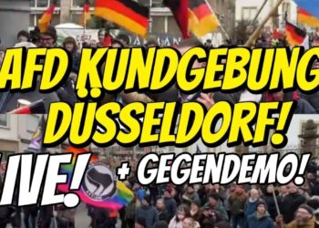 AFD Kundgebung Düsseldorf, Demonstration für die Alternative für Deutschland, politische Kundgebung, Protest und Gegenmobilisierung in Düsseldorf.