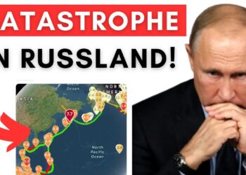 Katastrophe in Russland, Putin mit ernstem Blick und Katastrophenkarte im Hintergrund, wichtige Informationen zur aktuellen Lage in Russland, globale Katastrophen, Krise, Risiko, geopolitische Situation, D-Talk.
