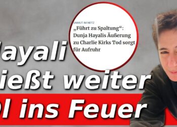 HAYALI giert weiter Öl ins Feuer – Aktuelles Video über Charlie Kirks Tod und Dunja Hayalis kontroverse Aussagen, die für Aufruhr sorgen.