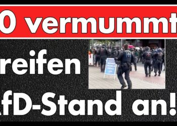 30 vermummte! Linksextremer Sturm auf AfD-Infostand – Polizei verhindert Schlimmeres in Bremen