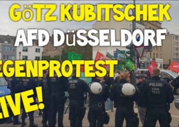 LIVE ❗ Götz Kubitschek AfD Düsseldorf – Gegenprotest I Gegendemo zu die ersten 100 Tage eine Vision
