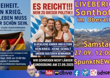 LIVE aus Sonthofen im Oberallgäu – Kundgebung: „Nicht länger schweigen!“ – und Gegendemo